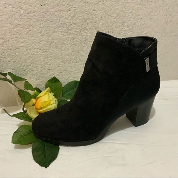 Anne Klein Womens Shoes Rina  Ankle Booties 8 M Black - Picture 1 of 12